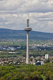 Images Dated 29th April 2008: GERMANY, Hessen, Frankfurt am Main. Main Tower view, Frankfurt TV tower
