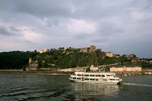 Germany Koblenz Old Town by Rhine River with River Cruise