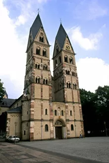 Images Dated 30th June 2006: Germany Koblenz Old Town by Rhine River St Kastor Church