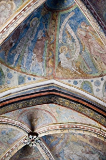 GERMANY, Nordrhein-Westfalen, Cologne. St. Maria Lyskirchen church frescoes, 13th century