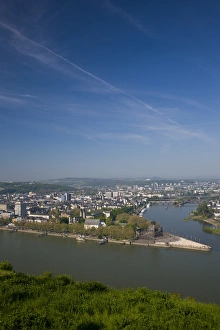 Images Dated 3rd May 2008: GERMANY, Rheinland-Pfaltz, Koblenz. Ehrenbreitstein Fortress view of Deutsches Eck