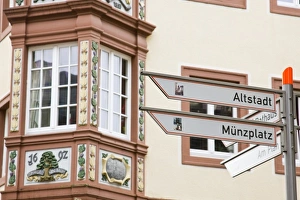 Germany, Rheinland-Pfaltz, Koblenz. Detail of the Four Towers buildings, 17th century buildings