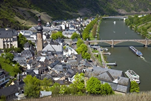 GERMANY, Rheinland-Pfaltz, Mosel River Valley, Cochem. Town from Reichsburg castle