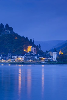 Bacharach Prints: Germany, Rheinland-Pfalz, Bacharach, town view, dawn