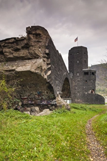 Germany, Rheinland-Pfalz, Remagen, ruins of the Bridge at Remagen, the last remaining