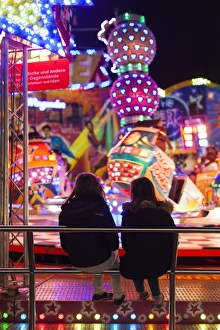 Images Dated 2nd November 2014: Germany, Rheinland-Pfalz, Speyer, autumn carnival, with visitors, evening