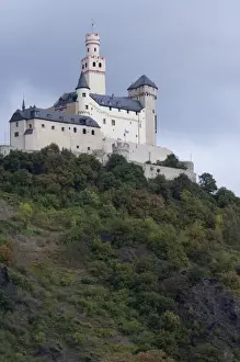 Germany, Rhine River. View between Mainz & Koblenz at Braubach (mile marker 580)