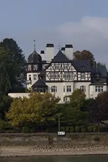 Text Prints: Germany. Rhine River views at mile marker 647 between Bonn & Bad Godesberg