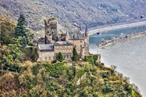 Deutschland Prints: Germany, Rhineland-Palatinate, St. Goarshausen, Cat Castle