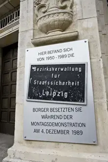 Text Prints: GERMANY, Sachsen, Leipzig. Stasi Secret Police Museum, exterior