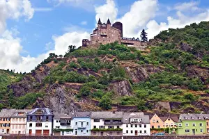 Germany, Sankt Goarshausen, Sankt Goarshausen Castle on the Rhine River, Katz castle