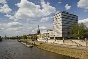Shipping Prints: Germany, State of Bremen, Bremen. Weser River waterfront