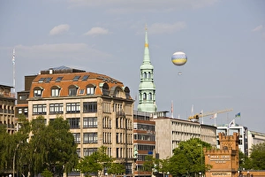 GERMANY, State of Hamburg, Hamburg. Inner Harbor and observation balloon