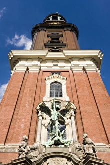 Hamburg Prints: Germany, State of Hamburg, Hamburg. St. Michaeliskirche church tower