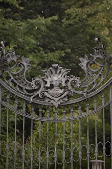 Germany, Wurzburg. Bishops Residence. Ornate iron gate