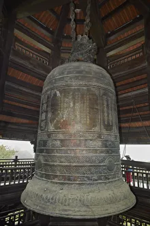 Prints of Giant bell at Bai Dinh Buddist Temple Complex, near Ninh Binh, Vietnam Images Dated 2018 June: Giant bell at Bai Dinh Buddist Temple Complex, near Ninh Binh, Vietnam