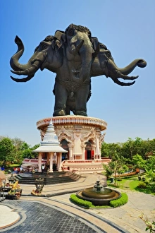 Erawan Museum Prints: Giant three headed elephant, the Erawan Museum in Samut Prakan