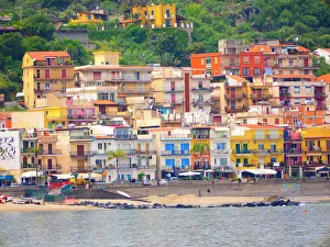 Sicily Prints: Giardini Naxos Beach near Taormina