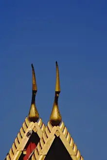 Wat Benchamabophit Prints: Gilded roof of the Ordination Hall (Ubosot Hall) at Wat Benchamabophit, Bangkok, Thailand