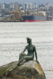 Diver Prints: Girl in a Wetsuit statue, Stanley Park, Vancouver, British Columbia, Canada