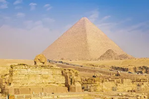Cairo Prints: Giza, Cairo, Egypt. The Great Pyramid at Giza, also known as the Pyramid of Khufu