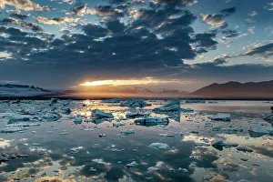 Lagoon Prints: Glacial ice in Jokulsarlon Lagoon in Iceland