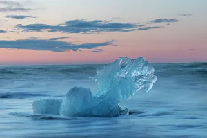 Jokulsarlon Prints: Glacial ice in the surf along the Diamond Beach near Kalfafellsstadur, Iceland