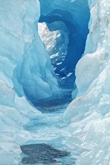 Aqua Prints: Glacial tube, Mendenhall Glacier, Juneau, Alaska, USA