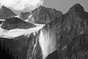 Glacial Waterfall, Rocky Mountains, Moraine Lake Area, Banff National Park, Alberta