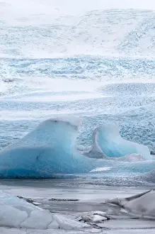 Vatnajokull Prints: Glacier Fjallsjoekull and its lake Fjallsarlon in the Vatnajokull NP during winter