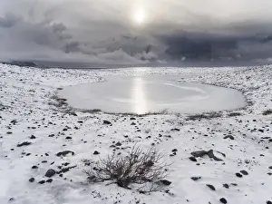 Vatnajokull Prints: Glacier Skaftafelljoekull with its glacial moraine in the Vatnajoekull NP during winter