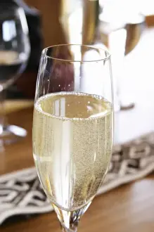Glass flute of sparkling Cruzdiabolo semi-sweet wine Bodega Del Anelo Winery, also