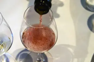 Expensive Prints: A glass of rose champagne Dizy 1er Premier Cru Terres Rouges 2002 (100% pinot meunier