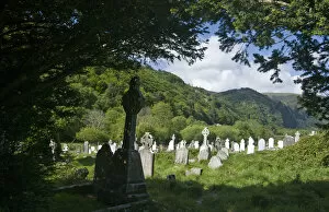 Glendalough, ancient, monastic site, County Wicklow, Ireland, Cemetery, historic