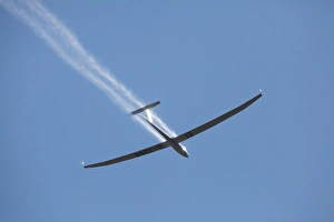 Aviation Prints: Glider Pilot Uli Schwenk (Germany), Dropping Water Ballast, FAI World Sailplane Grand Prix
