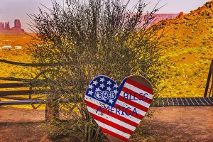 God Bless America sign, Monument Valley, Utah