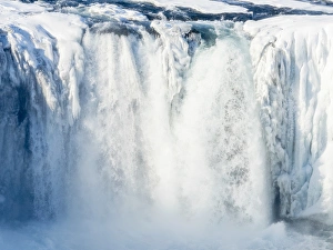 Images Dated 1st March 2015: Godafoss one of the iconic waterfalls of Iceland during winter. europe, northern europe