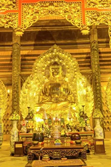 Golden Prints: Gold buddha, Bai Dinh, Ninh Binh, nr Hanoi, Vietnam