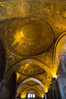 Carnival Prints: Gold ceiling of St. Marks Cathedral, Venice Italy