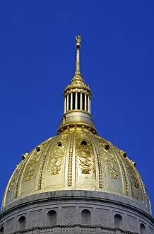 Gold leaf dome atop the West Virginia state capitol building in Charleston