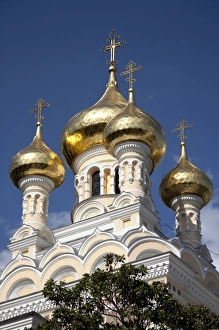 Yalta Prints: Golden-domed Alexander Nevsky Cathedral at Yalta, Ukraine on the Black Sea Riviera