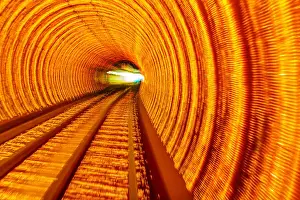 Shanghai Prints: Golden Highway Rail Abstract Underground Railway Pudong Bund Shanghai China Shanghai China