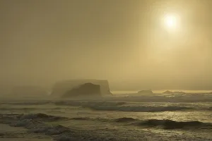 Natural Beauty Prints: golden sunset; sea stacks; Bandon by the Sea; Oregon; USA
