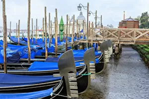 Italy Collection: Gondola lineup. Venice. Italy