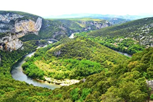 Southern France Prints: The Gorges de l Ardeche near Pas du Mousse, France