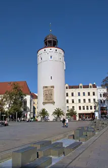 Gorlitz Germany border of Germany Poland city downtown architecture with Big Tower