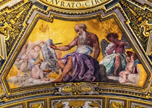 Papal Basilica Prints: Gospel writer fresco Basilica di San Giovanni in Laterano, Rome, Italy