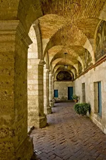 Cloister Prints: Graceful archways of Monestario Santa Catalina in the White City of Arequipa, Peru