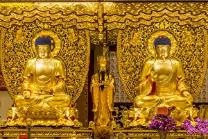 Images Dated 13th April 2016: Grand Hall of Ten Thousand Buddhas at the Big Buddha and Po Lin Monastery, Lantau Island