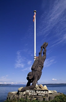 Images Dated 24th July 2007: Graphic Diver Statue in Sidney British Columbia Canada